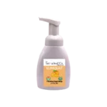 Kumquat foaming hand soap bottle with citrus label and No-CBD and Organic Ingredients icons