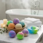 The Balence Non-CBD Bath Bomb Collection brings joy, color, and luxury to your tub with fun, fizzing blends