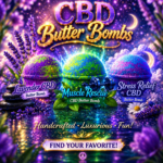 Colorful CBD butter bombs with lavender and mint