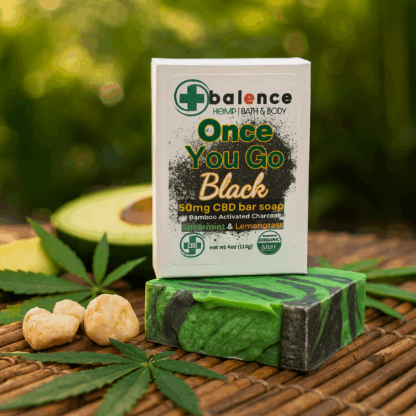 Hemp CBD - Once You Go Black Bamboo Bar Soap - Image 2