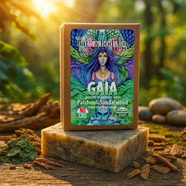 Gaia Patchouli & Sandalwood - Non-CBD Bar Soap - Image 2