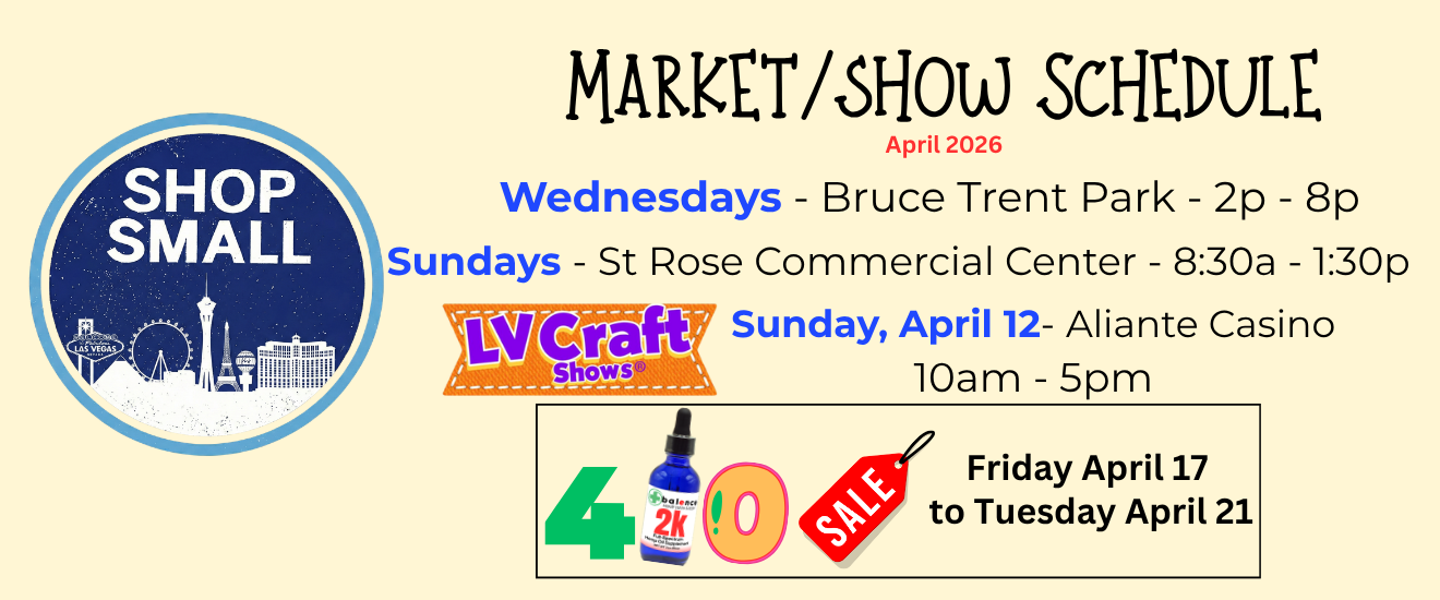 Farmers market schedule April 2026 with Bruce Trent Park, St Rose Commercial Center and LV Craft Shows