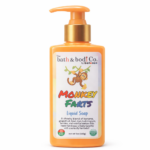 Orange Monkey Farts liquid soap bottle with pump