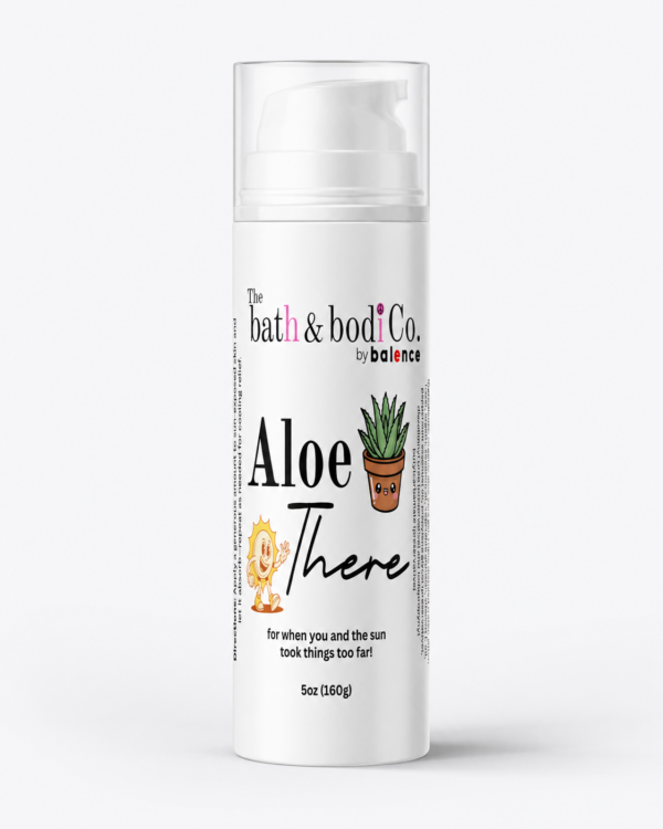 The Bath & Bodi Co Aloe There after sun lotion bottle with soothing aloe skin care formula