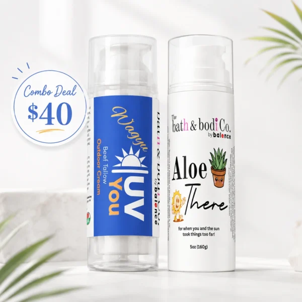 UV You Beef Tallow Outdoor Cream and Aloe There after-sun cream combo deal for $40