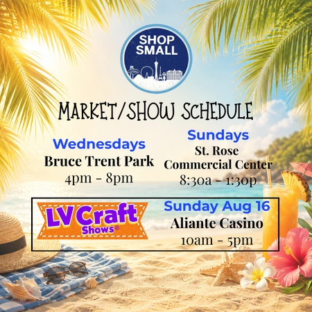 Mobile August 2026 market schedule for balenceCo and The Bath and Bodi Co. featuring Fresh52 Farmers Markets and the LV Craft Show at Aliante Casino.