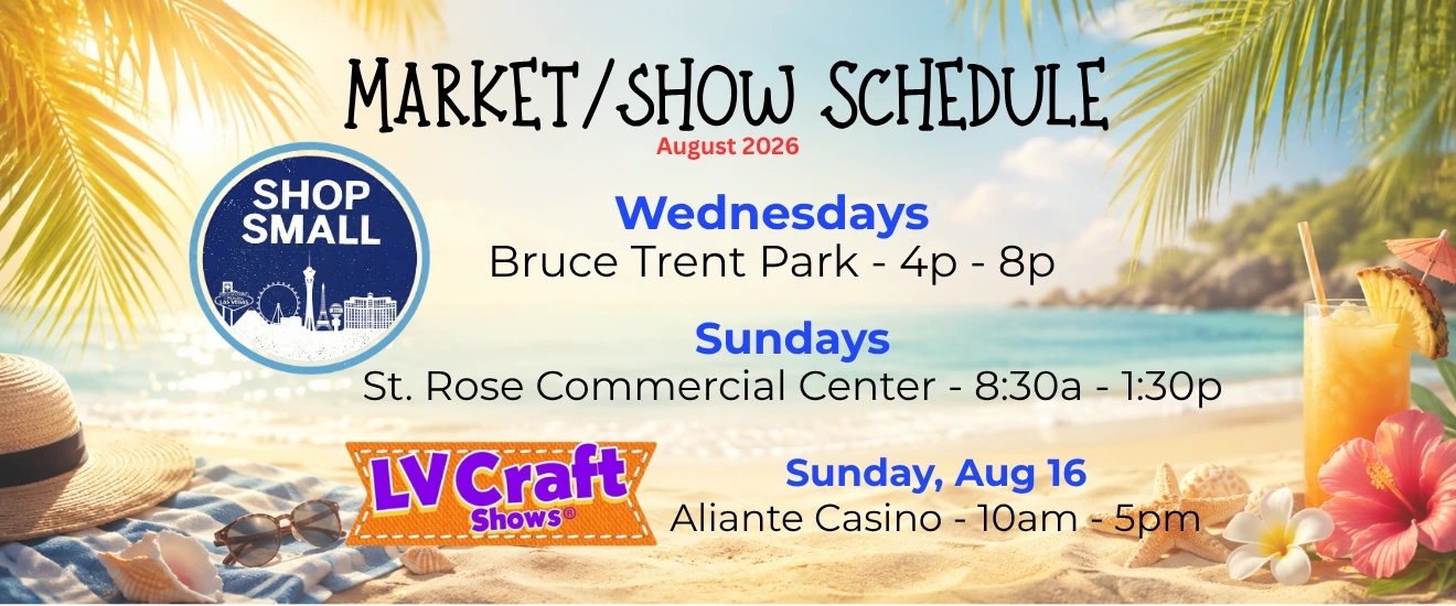 balenceCo and He Bath and Bodi Co August 2026 market schedule featuring Fresh52 Farmers Markets at Bruce Trent Park and St. Rose Commercial Center plus the LV Craft Show at Aliante Casino on August 16.